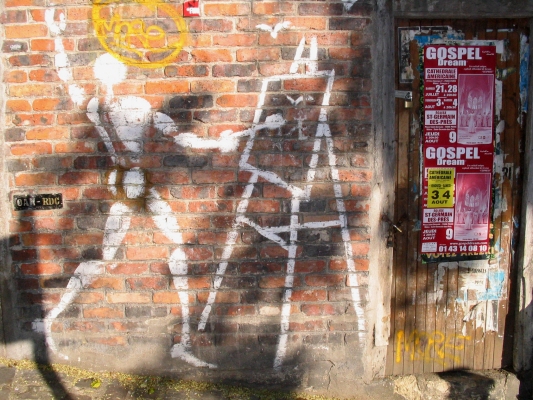 Grafitti omkring Montmartre i Paris